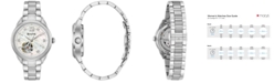Bulova Women's Automatic Diamond Accent Stainless Steel Bracelet Watch 34mm 96P181